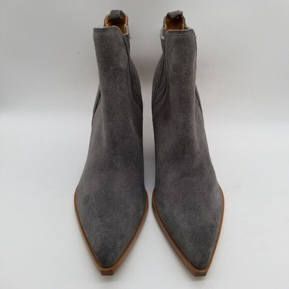 Marc Fisher Womens Gray Suede Pointed Toe Block Heel Gadri Booties 9 M - Picture 3 of 7